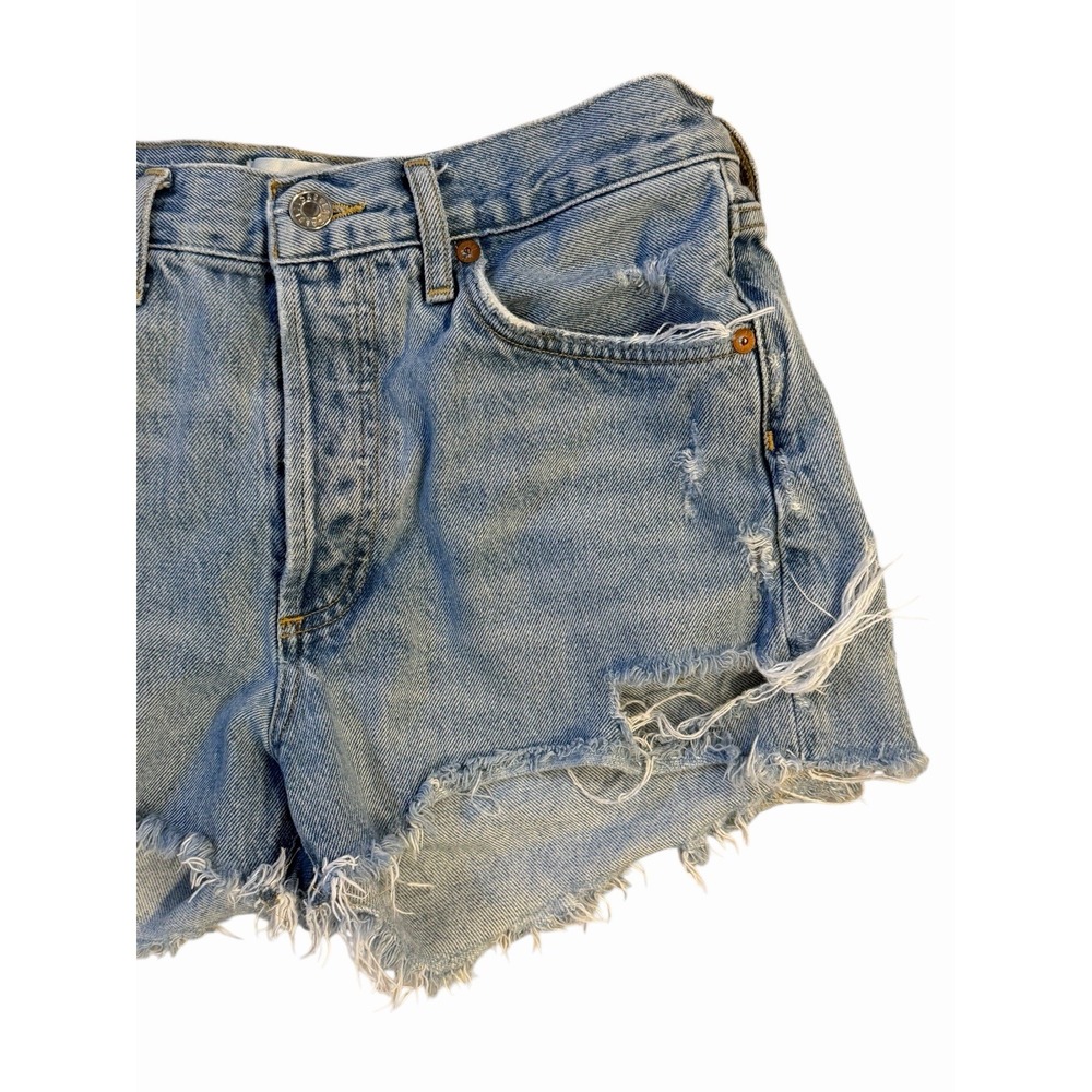 Agolde Denim Shorts Womens 26 Parker Vintage Cut Off Button Fly Distressed Boho - Picture 3 of 12